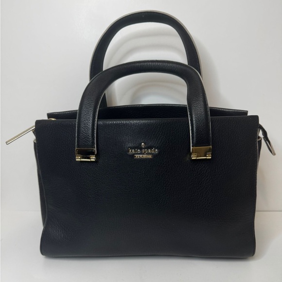 kate spade Handbags - Kate Spade Black Medium Leather Satchel Purse Handback